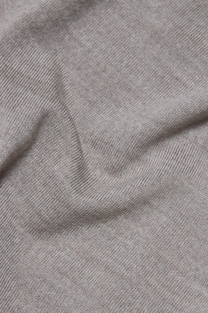 Extra Fine Merino Wool Half Zip Neck Sweater in Wheat Marl - TAILORED ATHLETE - USA