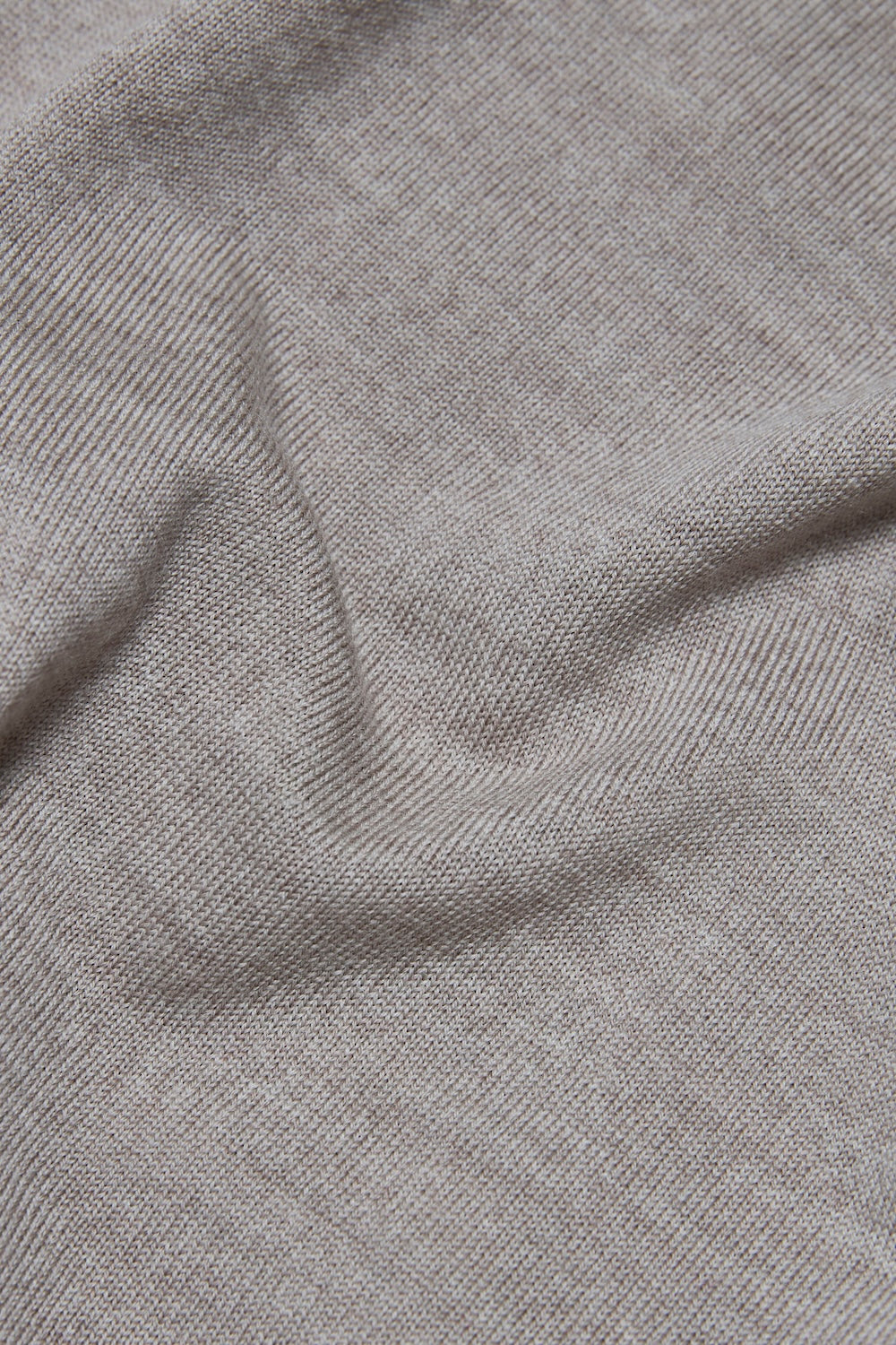 Extra Fine Merino Wool Half Zip Neck Sweater in Wheat Marl - TAILORED ATHLETE - USA