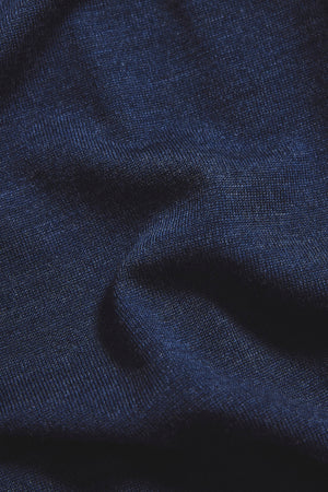 Extra Fine Merino Wool Open Collar Polo Shirt in Denim - TAILORED ATHLETE - USA