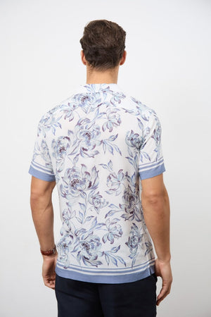 Printed Shirt in Blue Floral - TAILORED ATHLETE - USA