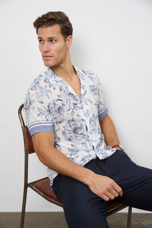 Printed Shirt in Blue Floral - TAILORED ATHLETE - USA