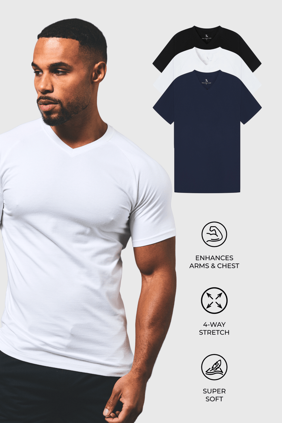 Athletic Fit Favourites V-Neck 3-Pack - TAILORED ATHLETE - USA