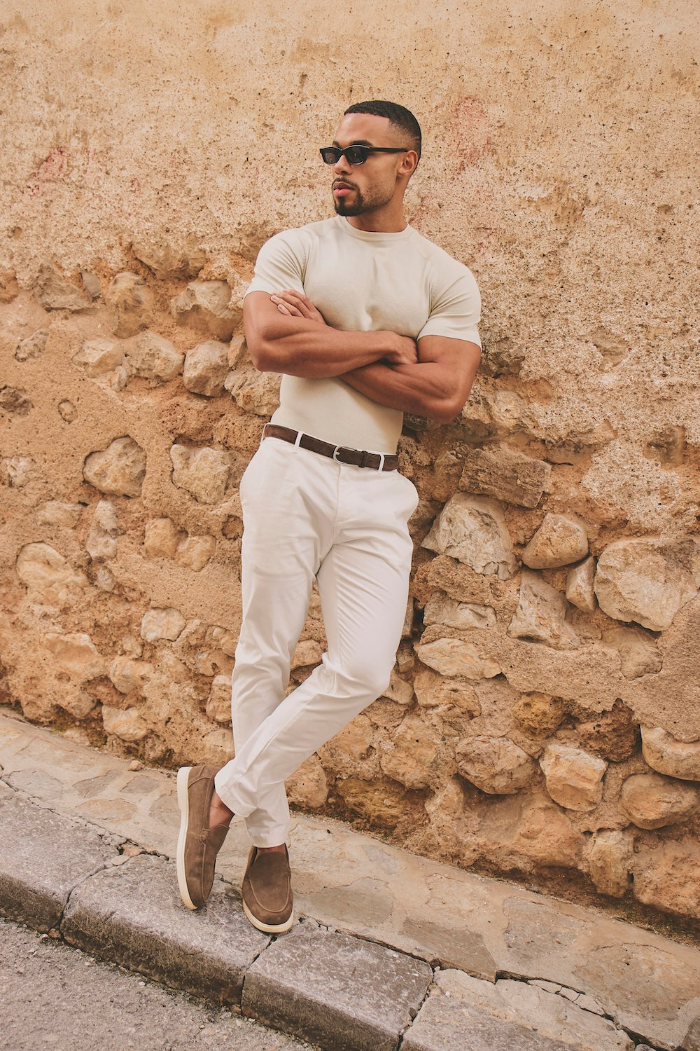 Fine Gauge Knitted T-Shirt in Linen - TAILORED ATHLETE - USA