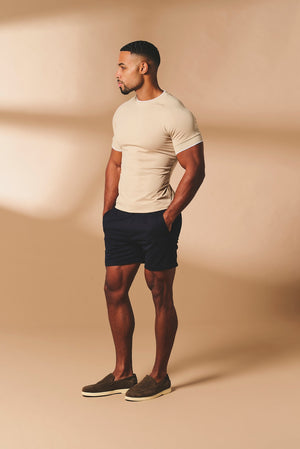 Fine Tipped T-Shirt in Stone and White - TAILORED ATHLETE - USA