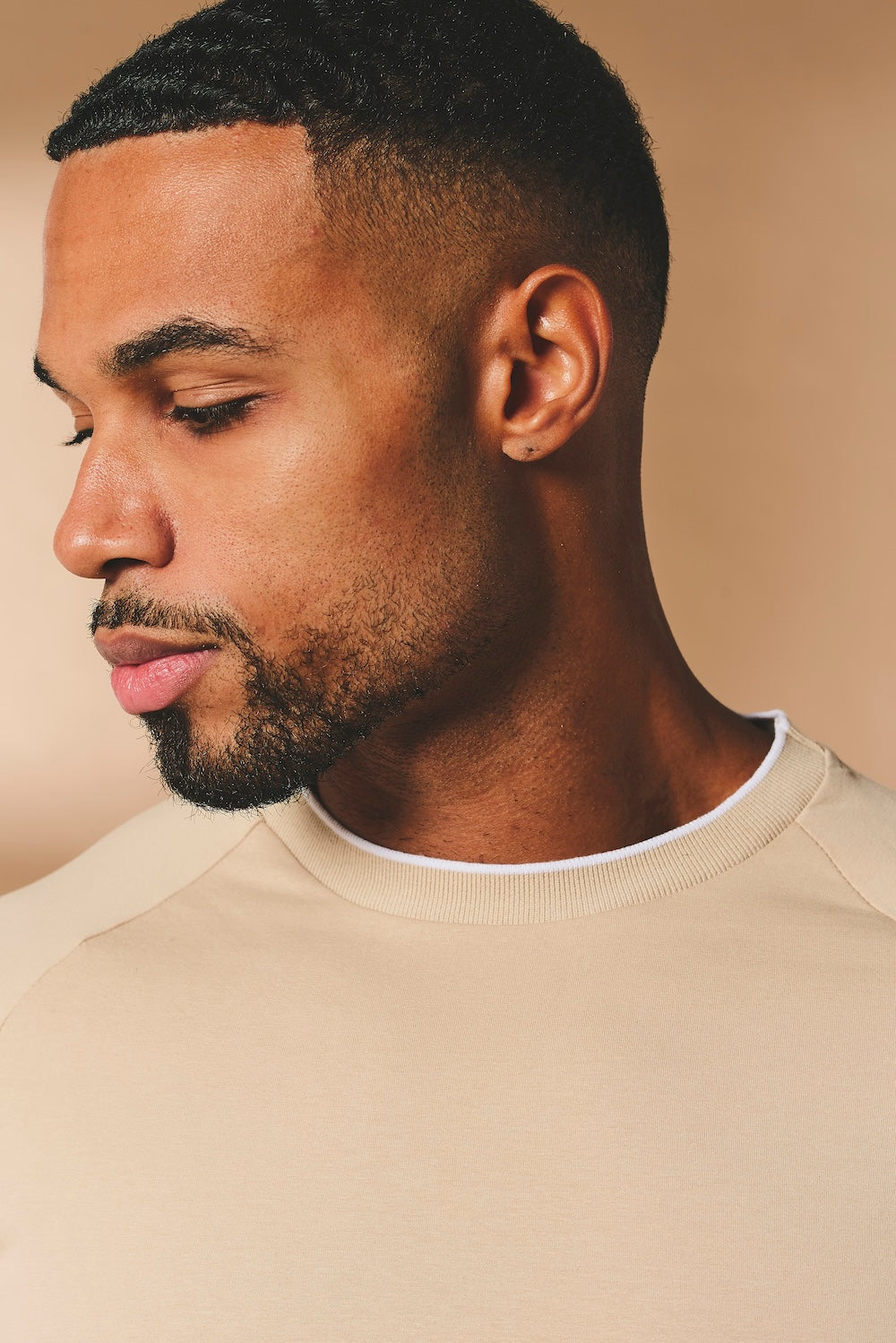 Fine Tipped T-Shirt in Stone and White - TAILORED ATHLETE - USA