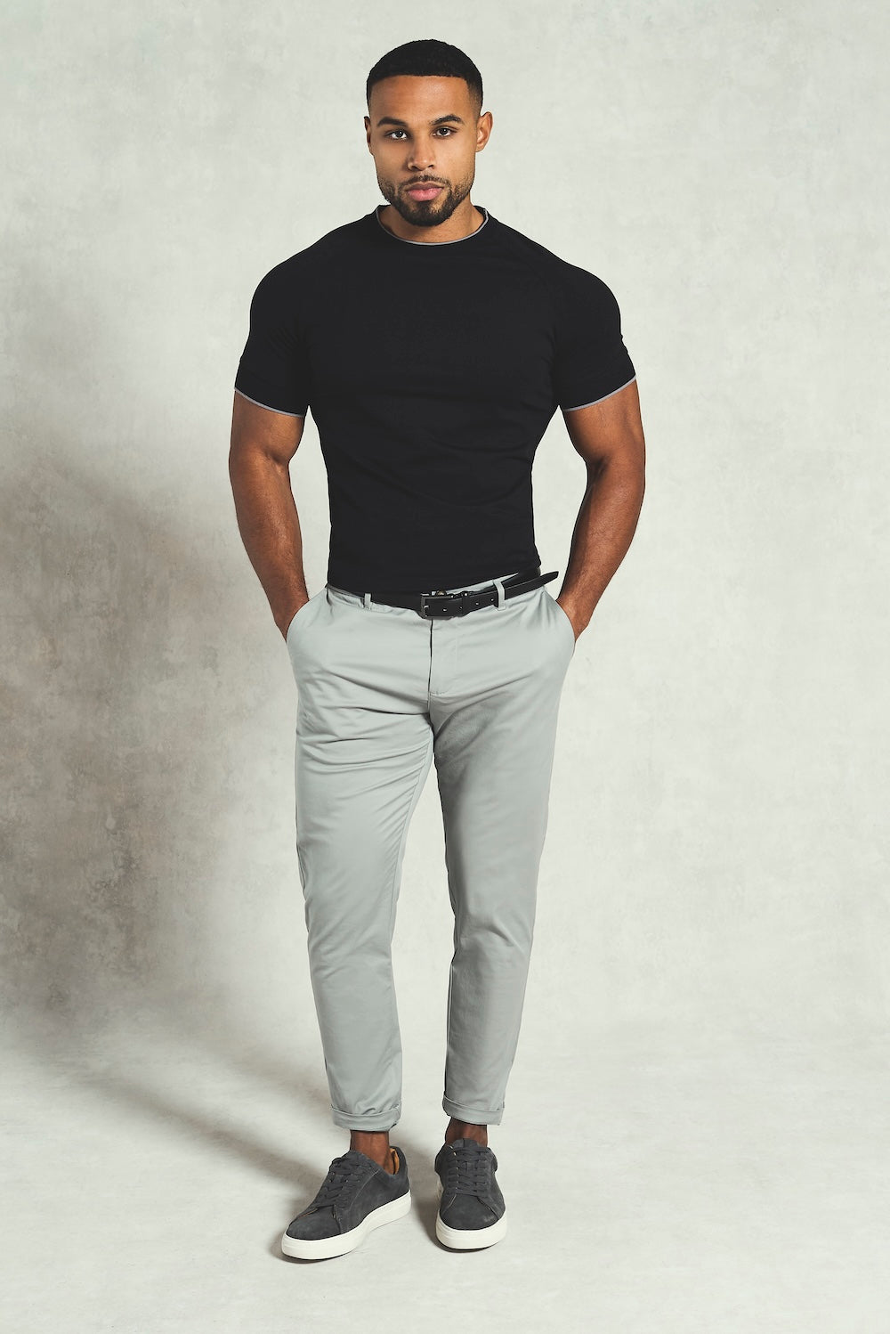 Fine Tipped T-Shirt in Black and Graphite - TAILORED ATHLETE - USA