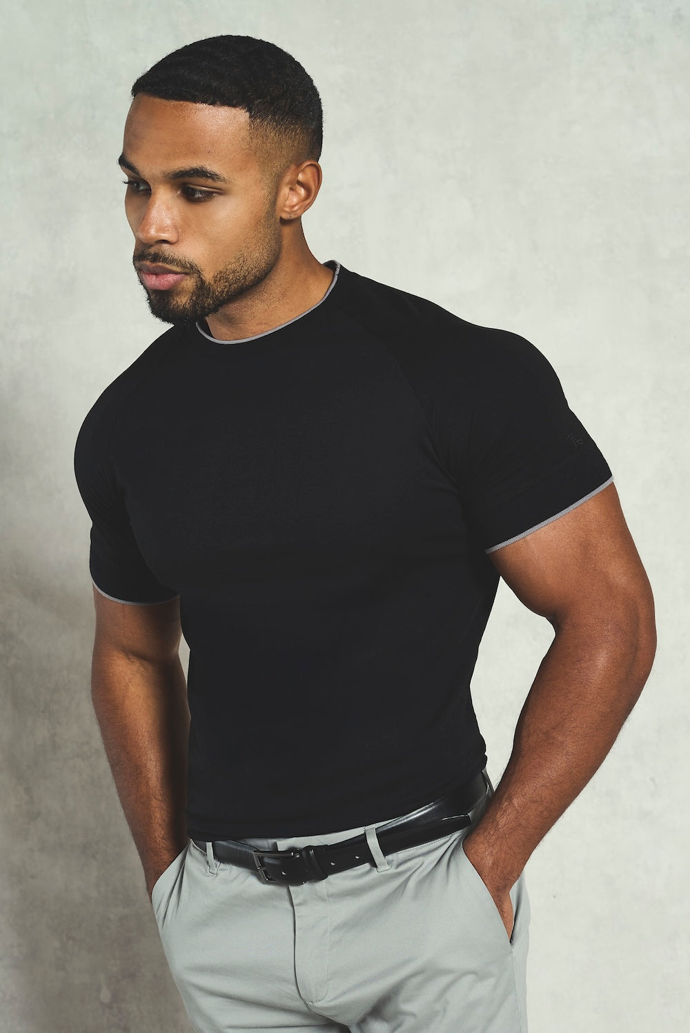 Fine Tipped T-Shirt in Black and Graphite - TAILORED ATHLETE - USA