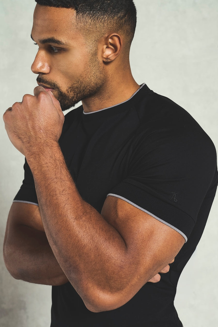 Fine Tipped T-Shirt in Black and Graphite - TAILORED ATHLETE - USA