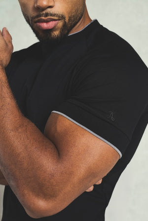 Fine Tipped T-Shirt in Black and Graphite - TAILORED ATHLETE - USA