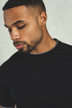 Fine Tipped T-Shirt in Black and Graphite - TAILORED ATHLETE - USA