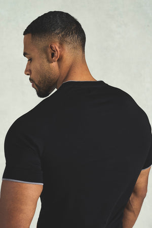 Fine Tipped T-Shirt in Black and Graphite - TAILORED ATHLETE - USA
