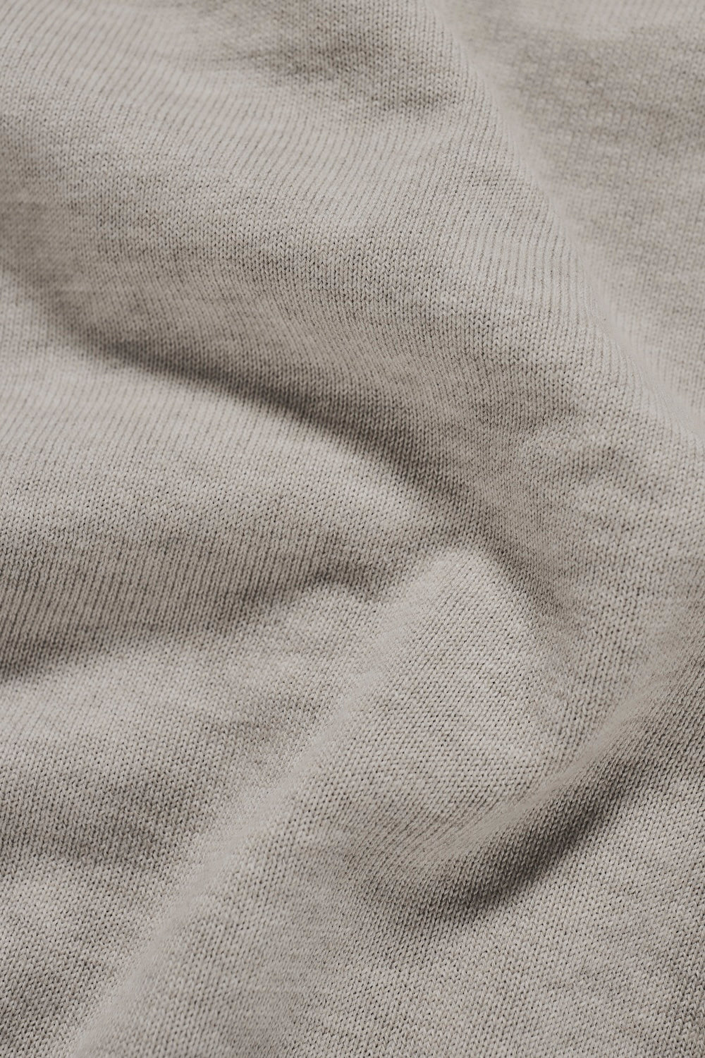 Pure Cotton Knitted Crew Neck Sweater in Soft Grey Marl