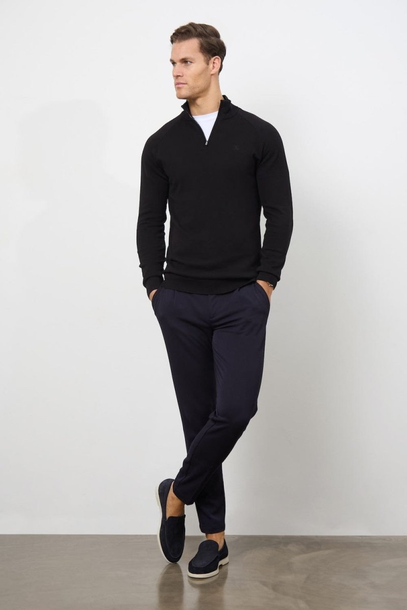 Half Zip Neck in Black Half Zip Neck in Black