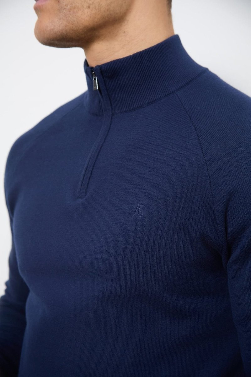Half Zip Neck in Navy - TAILORED ATHLETE - USA