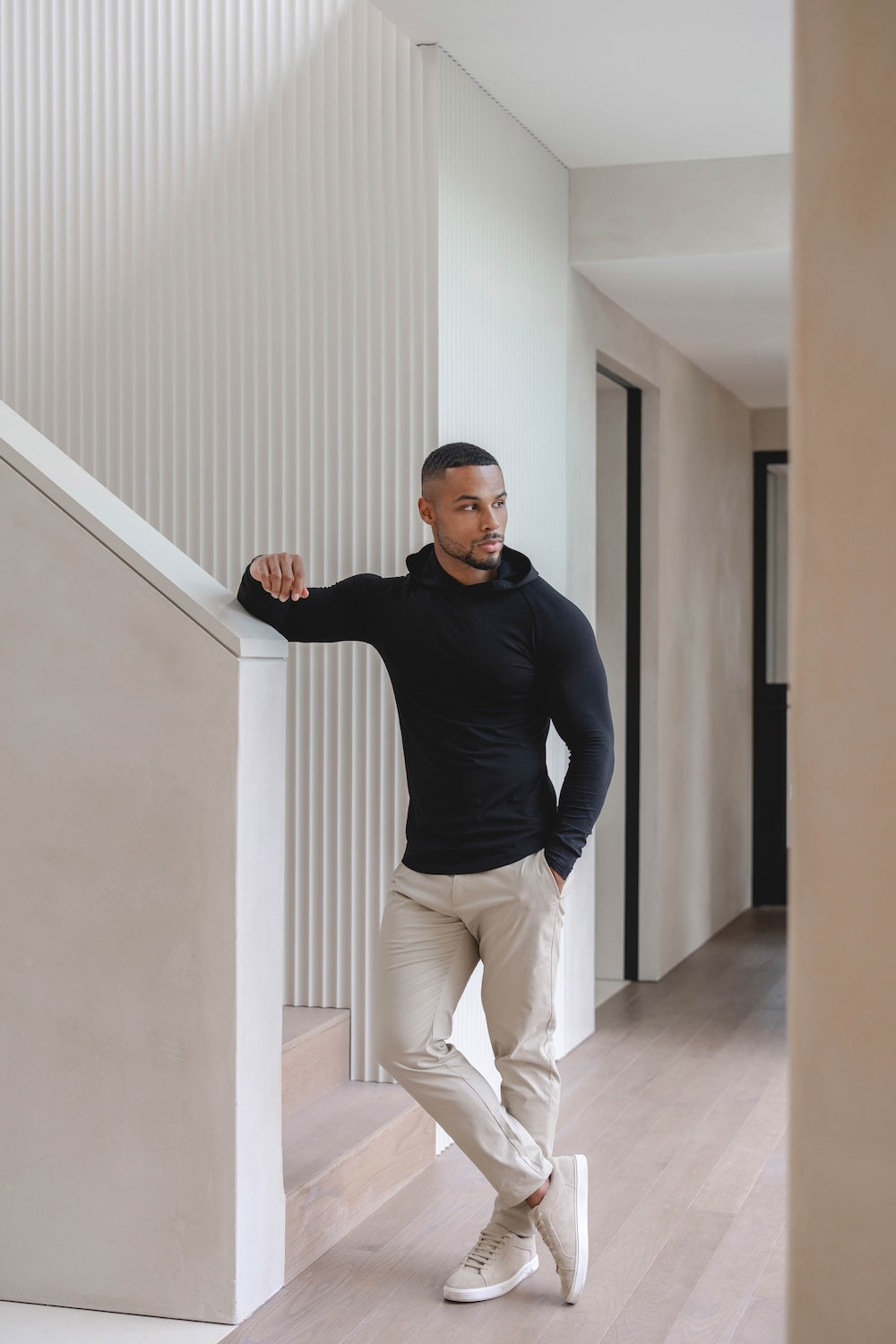 Hooded Top in Black - TAILORED ATHLETE - USA