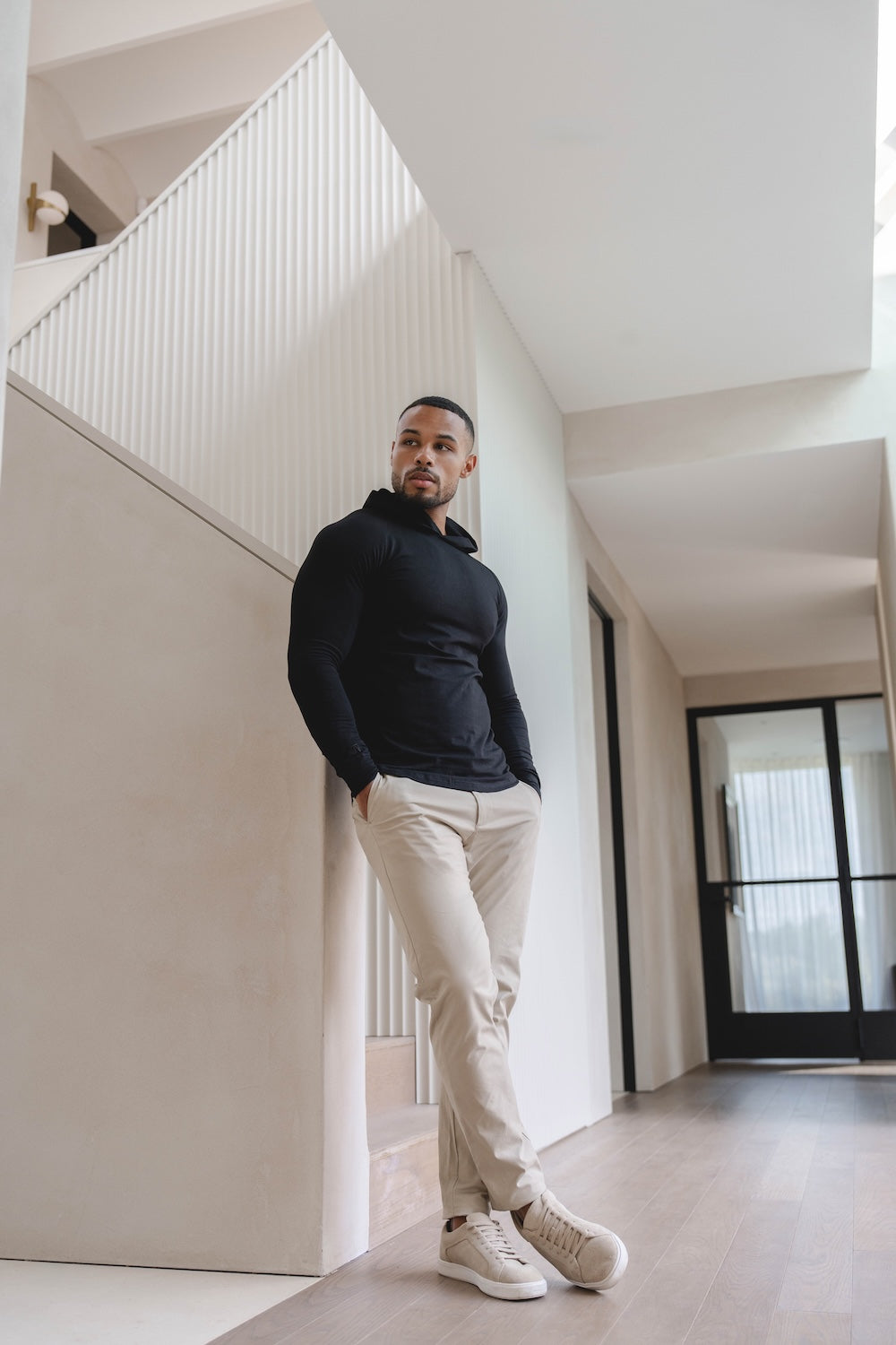 Hooded Top in Black - TAILORED ATHLETE - USA