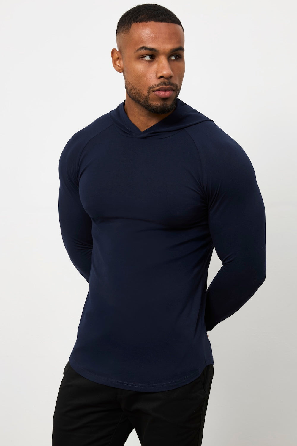 Hooded Top LS in True Navy for Casual Comfort