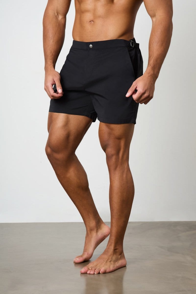 Swim Wear Mens Tailored Swim Shorts Hybrid Swim Short In Black