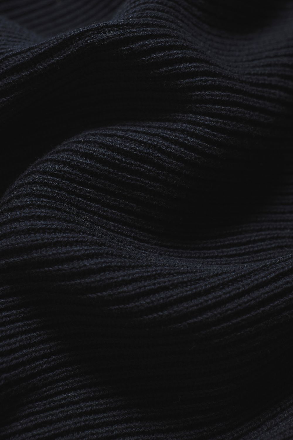 Cotton Textured Knitted Half Zip Polo Shirt in Navy