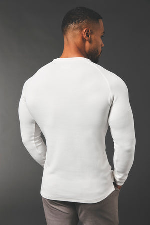 Heavy Weight Textured Crew Neck in White - TAILORED ATHLETE - USA
