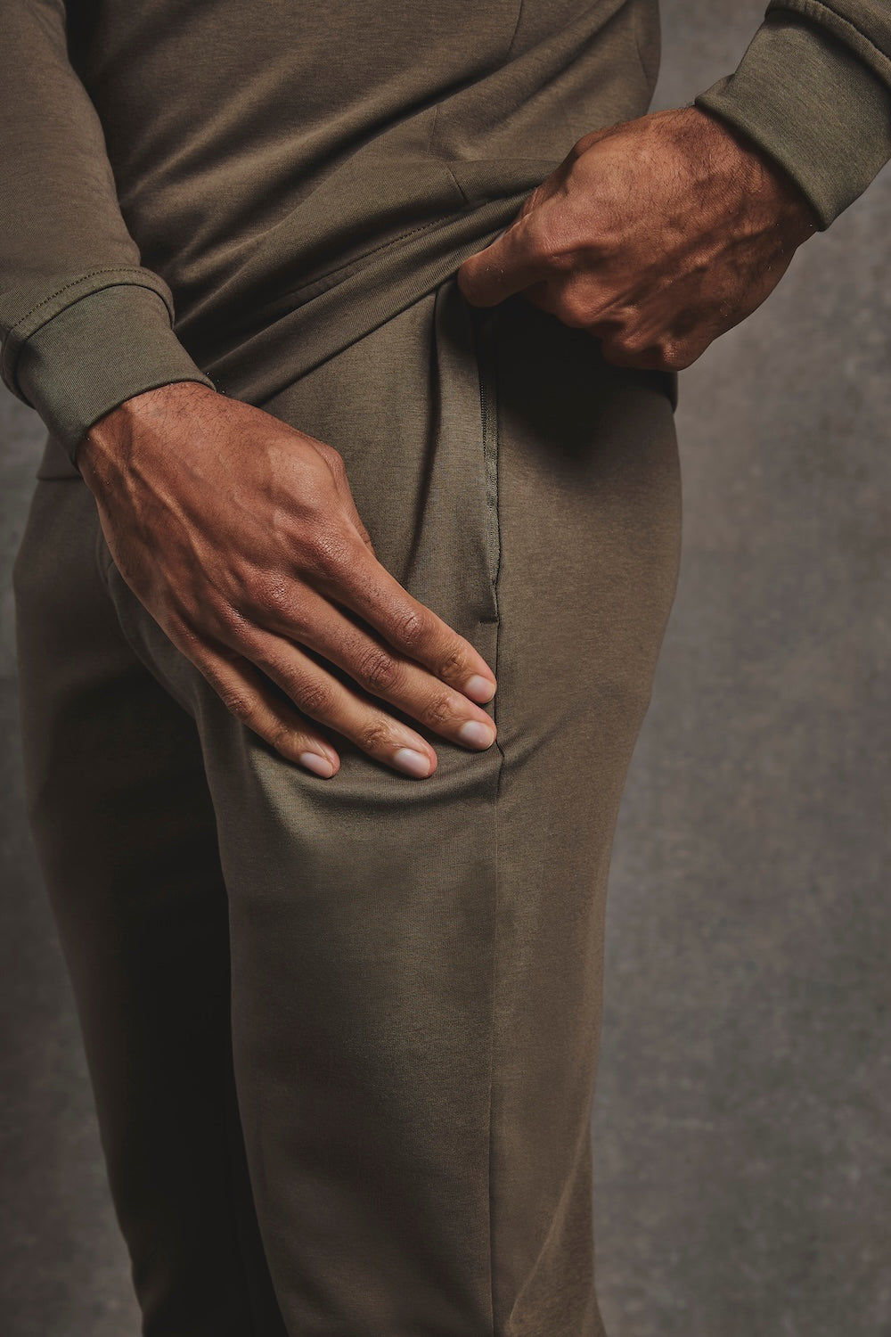 Interlock Sweat Jogger in Deep Khaki - TAILORED ATHLETE - USA