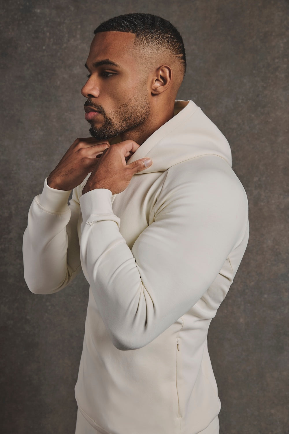 Interlock Hoodie Sweat in Winter White - TAILORED ATHLETE - USA