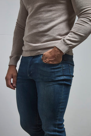 Athletic Fit Jeans in Mid Blue - TAILORED ATHLETE - USA