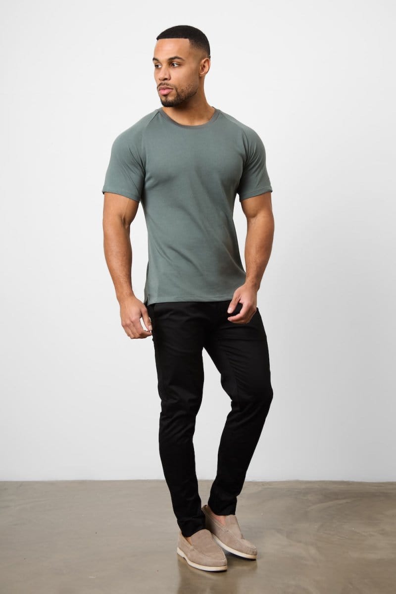 Knit Look T-Shirt in Soft Khaki - TAILORED ATHLETE - USA