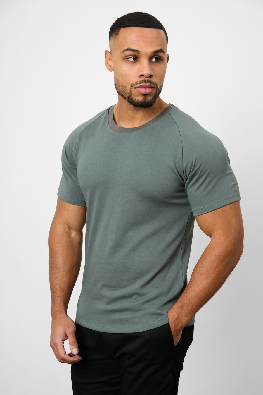 Knit Look T-Shirt in Soft Khaki - TAILORED ATHLETE - USA