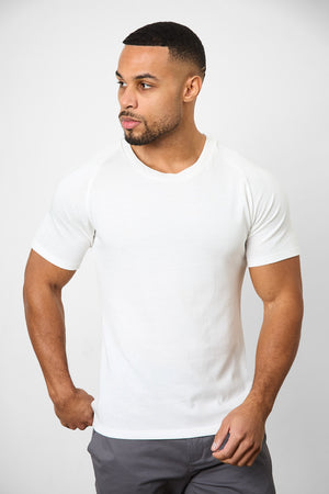 Knit Look T-Shirt in White - TAILORED ATHLETE - USA