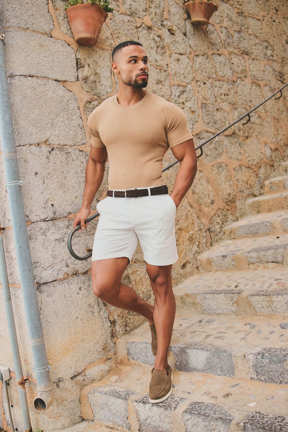 Knit Look T-Shirt in Tan - TAILORED ATHLETE - USA