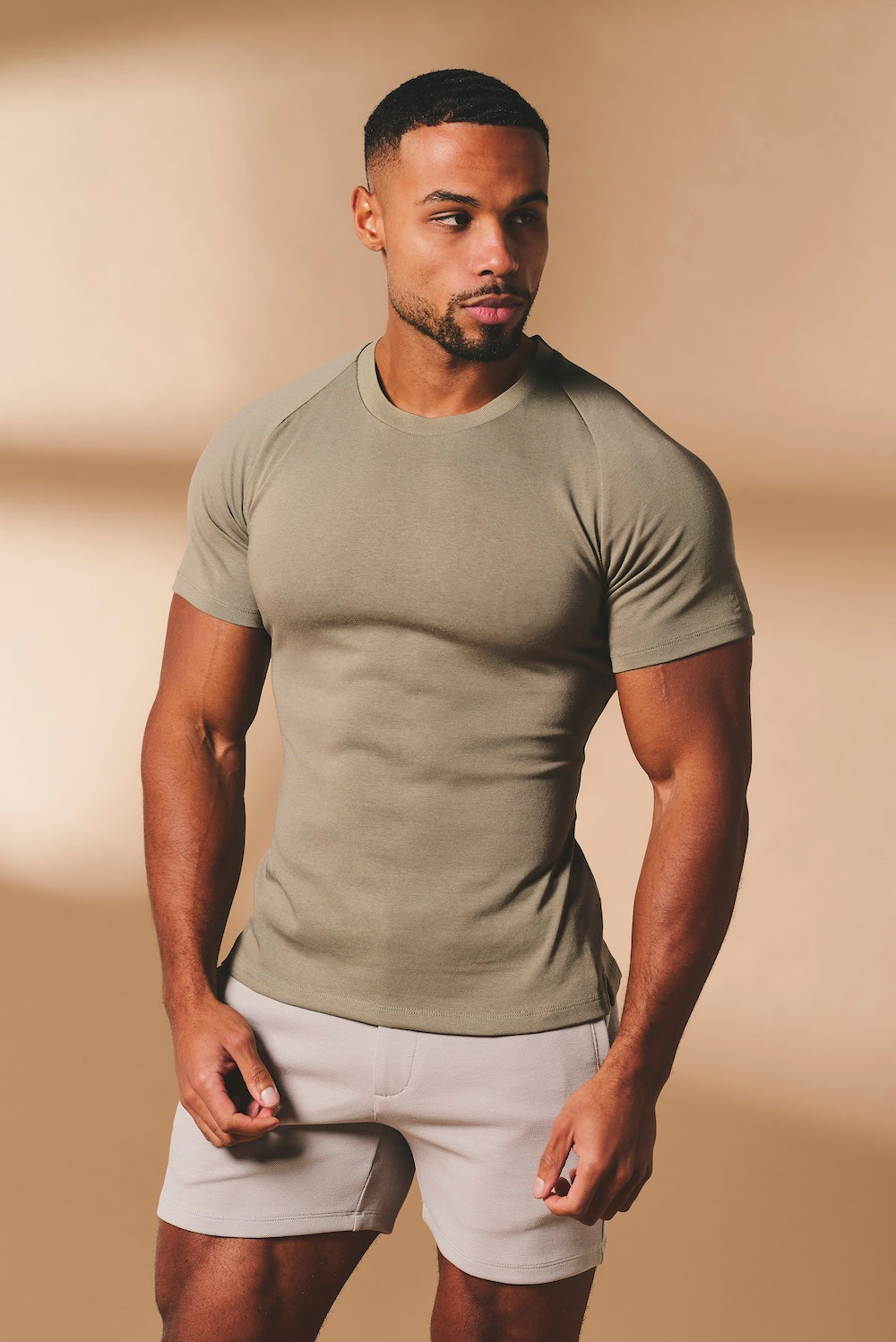 Knit Look T-Shirt in Khaki - TAILORED ATHLETE - USA