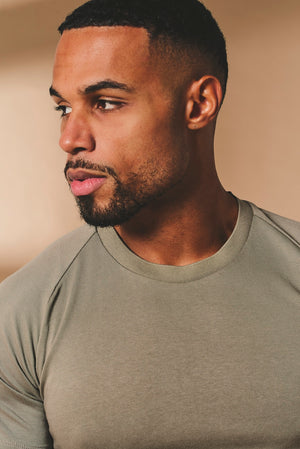 Knit Look T-Shirt in Khaki - TAILORED ATHLETE - USA