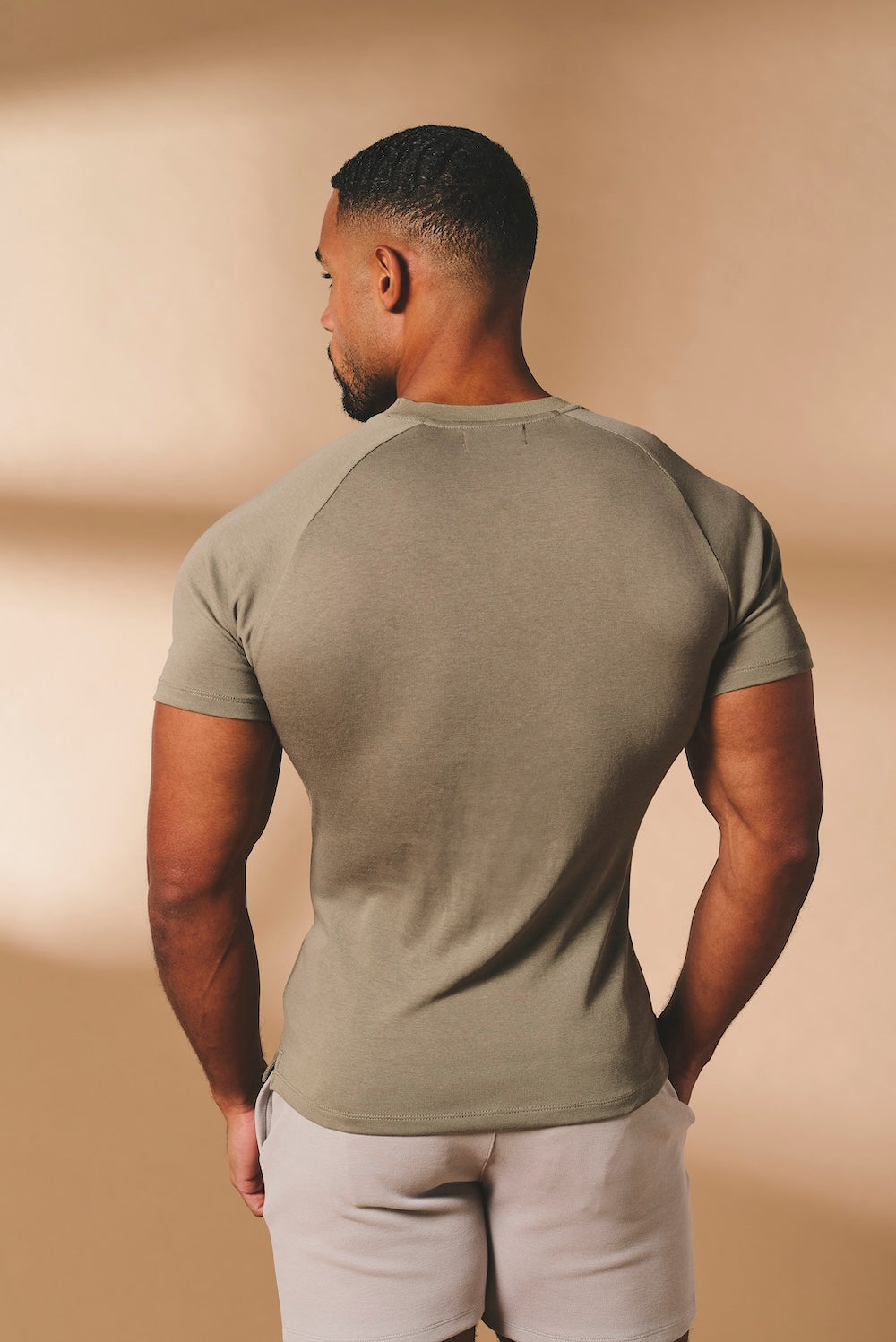 Knit Look T-Shirt in Khaki - TAILORED ATHLETE - USA
