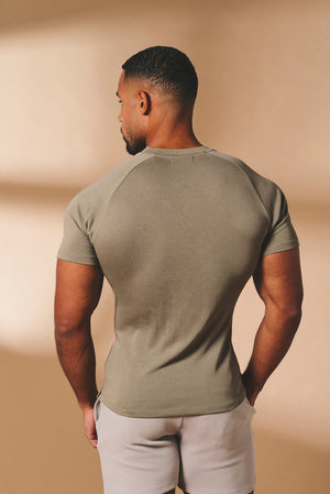 Knit Look T-Shirt in Khaki - TAILORED ATHLETE - USA