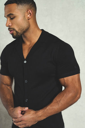 Knitted Shirt in Black - TAILORED ATHLETE - USA
