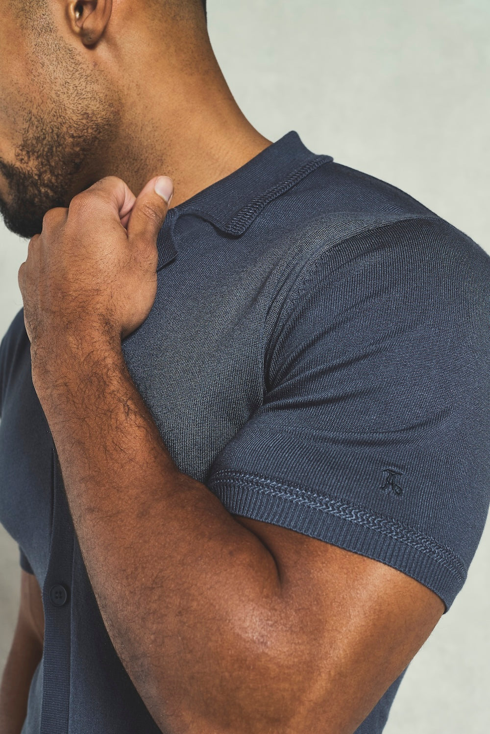Knitted Shirt in Slate Blue - TAILORED ATHLETE - USA