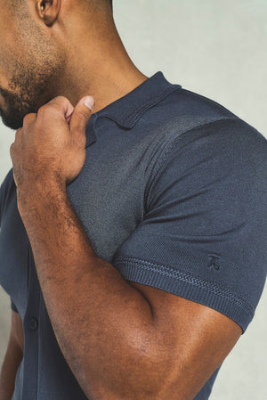 Knitted Shirt in Slate Blue - TAILORED ATHLETE - USA