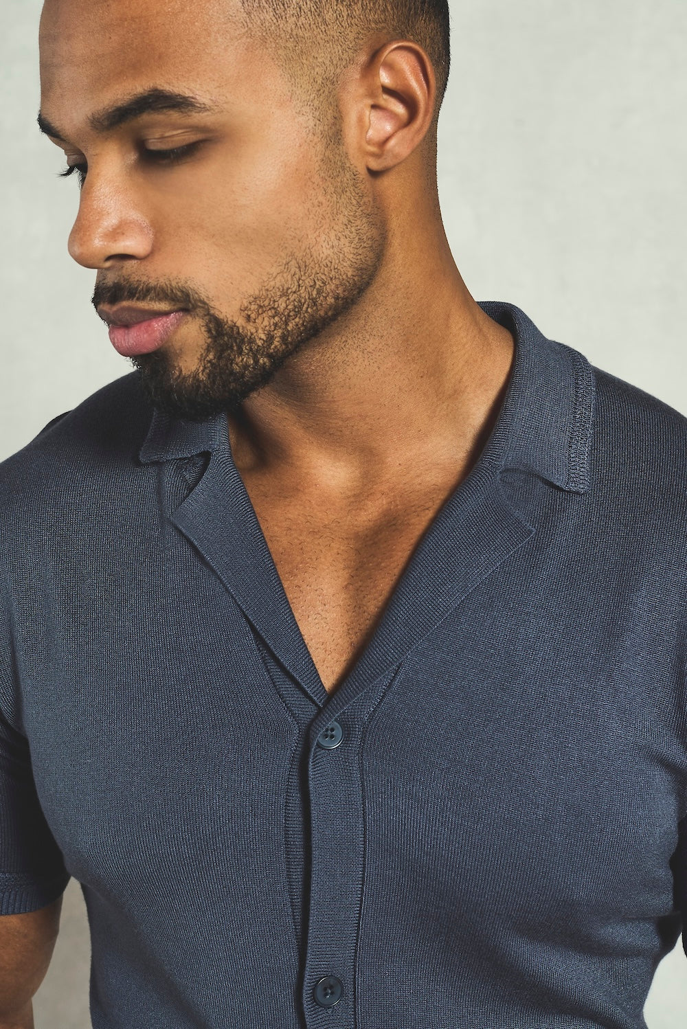Knitted Shirt in Slate Blue - TAILORED ATHLETE - USA