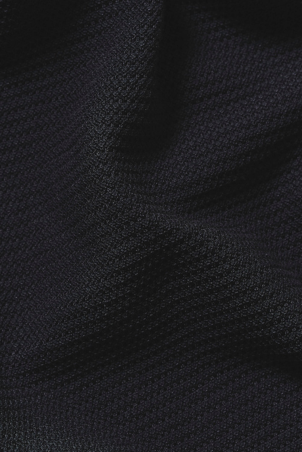 Textured Knitted Open Collar Polo Shirt in Navy - TAILORED ATHLETE - USA