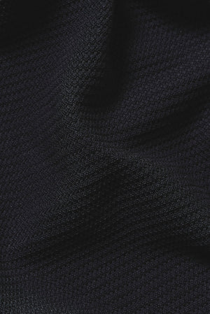 Textured Knitted Open Collar Polo Shirt in Navy - TAILORED ATHLETE - USA