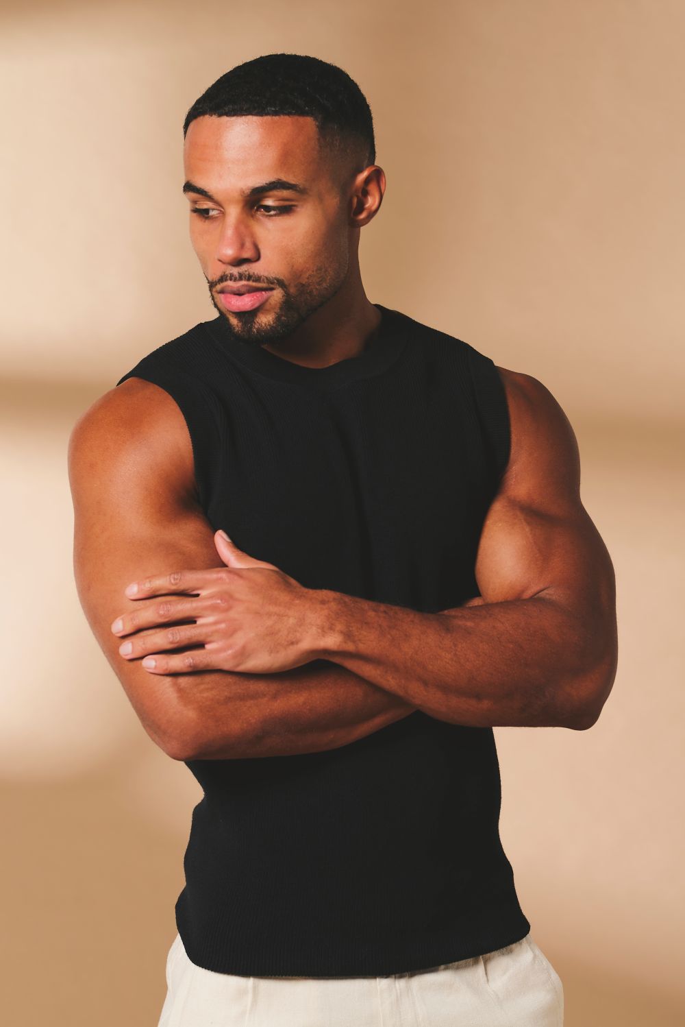 Knitted Tank Top in Black - TAILORED ATHLETE - USA