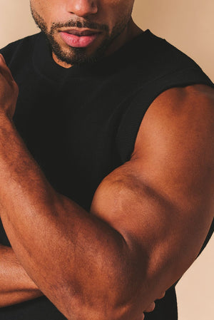 Knitted Tank Top in Black - TAILORED ATHLETE - USA