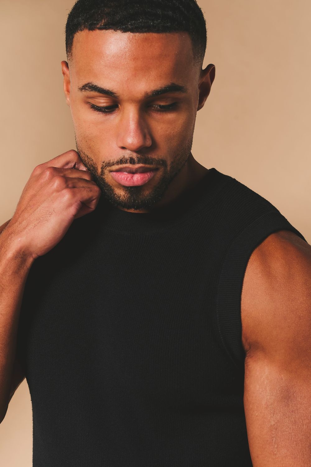 Knitted Tank Top in Black - TAILORED ATHLETE - USA