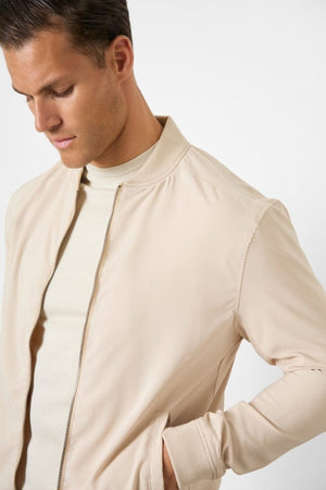 Light Weight Bomber Jacket in Stone - TAILORED ATHLETE - USA