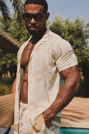 Palm Printed Shirt in Neutral