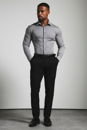 Athletic Fit Dress Shirt in Grey
