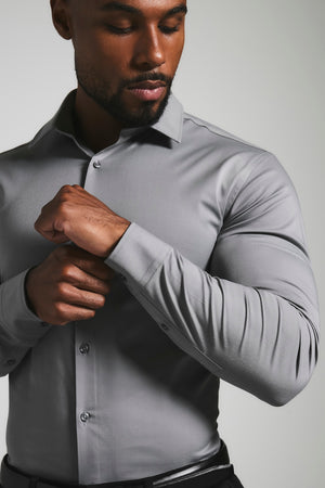Athletic Fit Dress Shirt in Grey