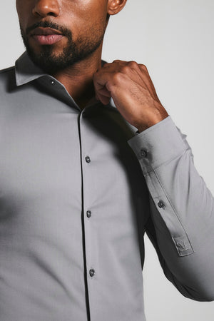 Athletic Fit Dress Shirt in Grey