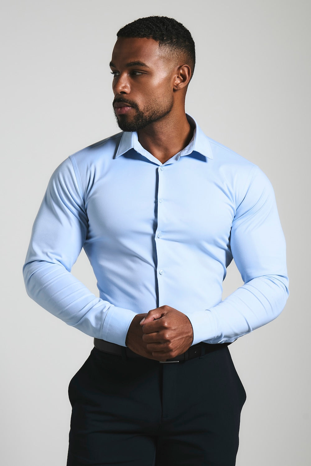 Athletic Fit Dress Shirt in Light Blue